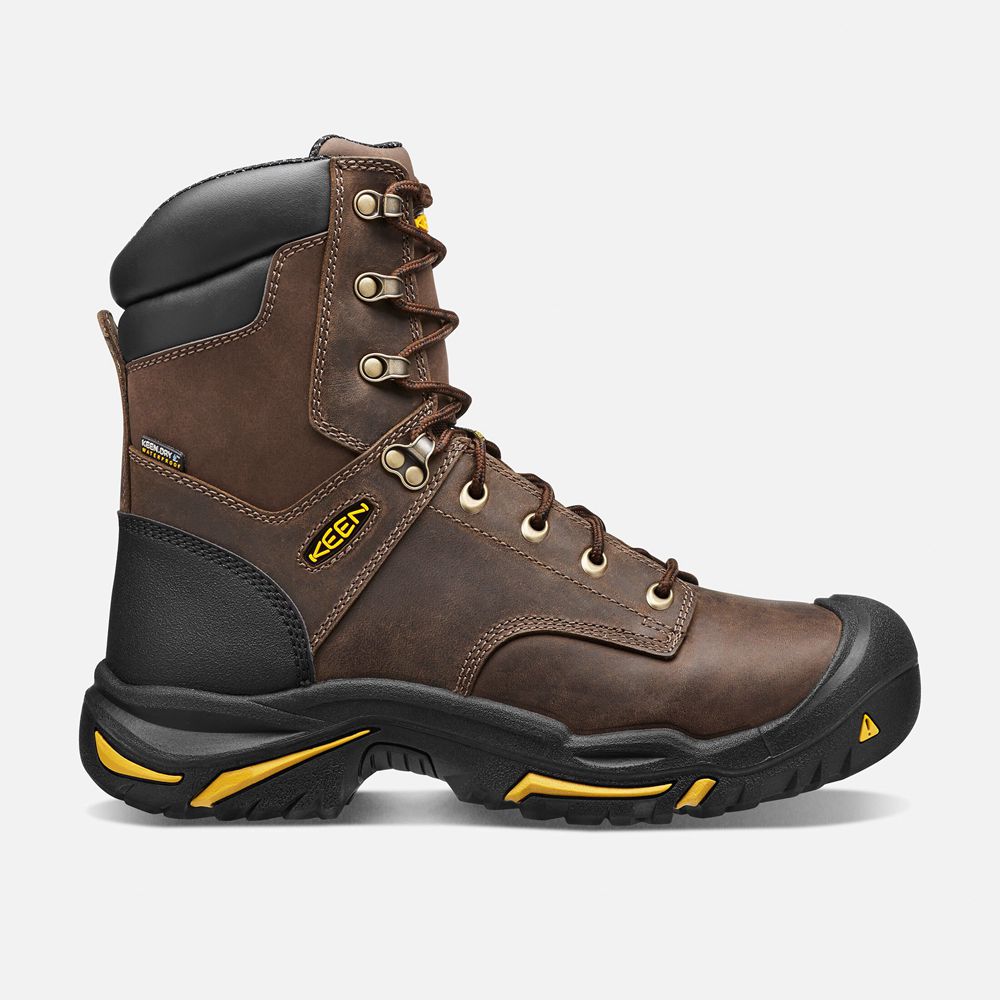 Keen Trekking Bot Erkek Kahverengi - Mt Vernon 8" (Steel Toe) - Türkiye QCLP71823